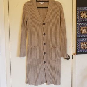 Long Oatmeal American Eagle Cardigan